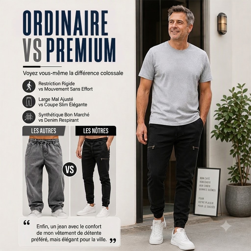 👖 LE DENIM EN MODE CASUAL | Jogger Homme en Denim Coupe Slim -50 %