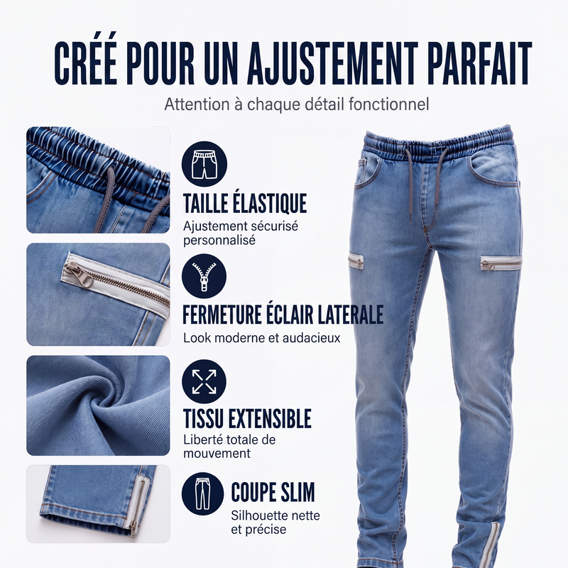 👖 LE DENIM EN MODE CASUAL | Jogger Homme en Denim Coupe Slim -50 %