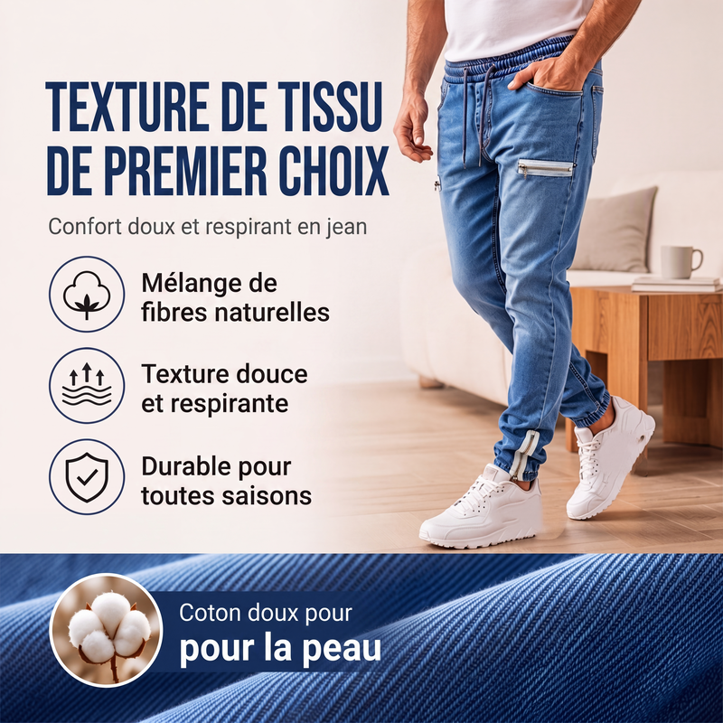👖 LE DENIM EN MODE CASUAL | Jogger Homme en Denim Coupe Slim -50 %