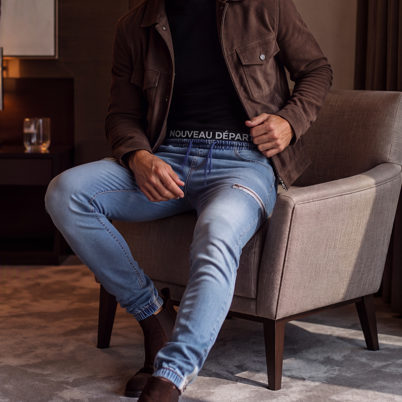 👖 LE DENIM EN MODE CASUAL | Jogger Homme en Denim Coupe Slim -50 %