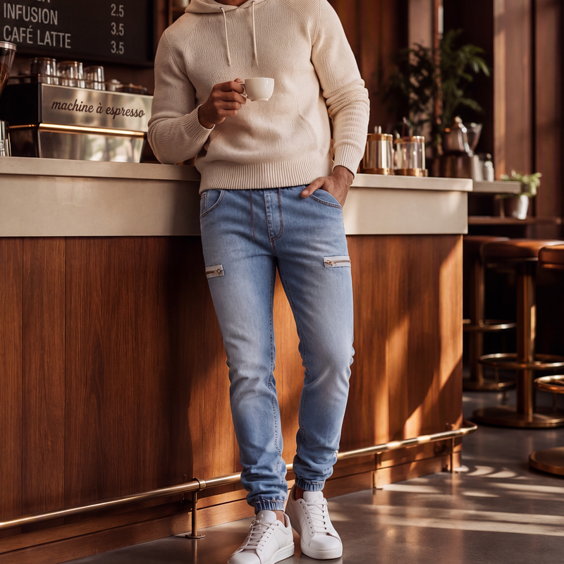 👖 LE DENIM EN MODE CASUAL | Jogger Homme en Denim Coupe Slim -50 %