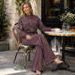 Ensemble 2 pièces pour femme : veste élégante et pantalon à jambes larges