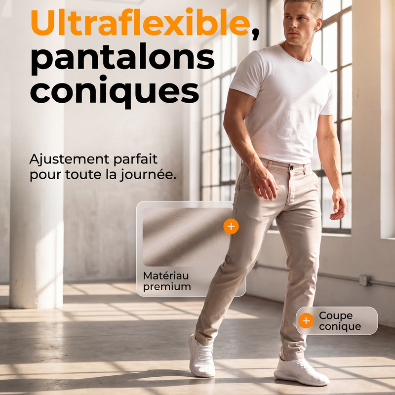 👖 50 % DE RÉDUCTION | Finis les pantalons de tous les jours rigides – Pantalon stretch moderne pour homme à coupe étroite
