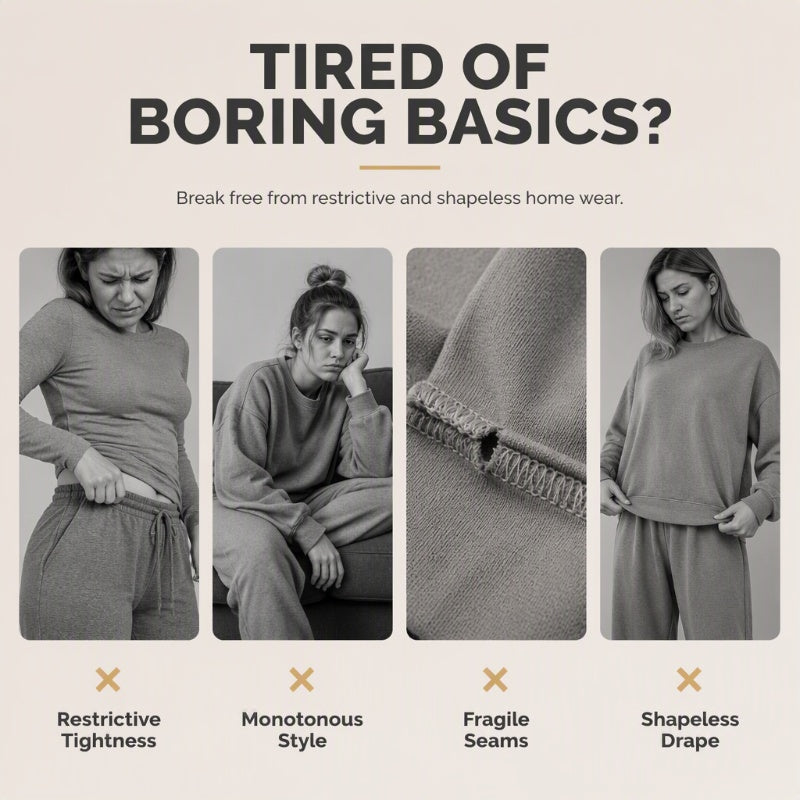 Ensemble composé d'un sweat-shirt à col rond et d'un pantalon à jambes larges pour femme
