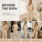 Ensemble composé d'un sweat-shirt à col rond et d'un pantalon à jambes larges pour femme