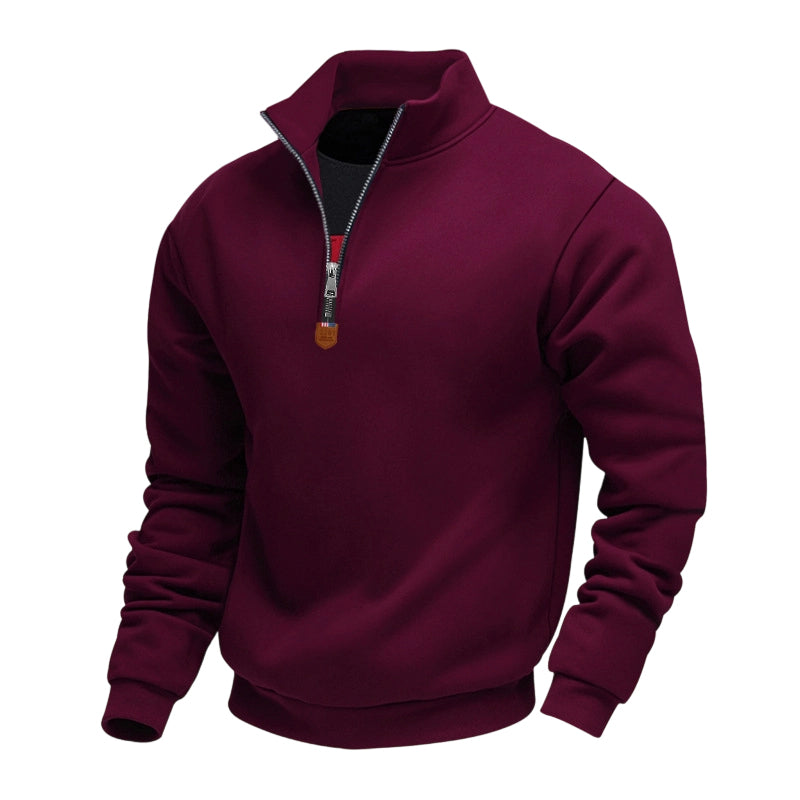Pull à col montant et quart de zip pour homme