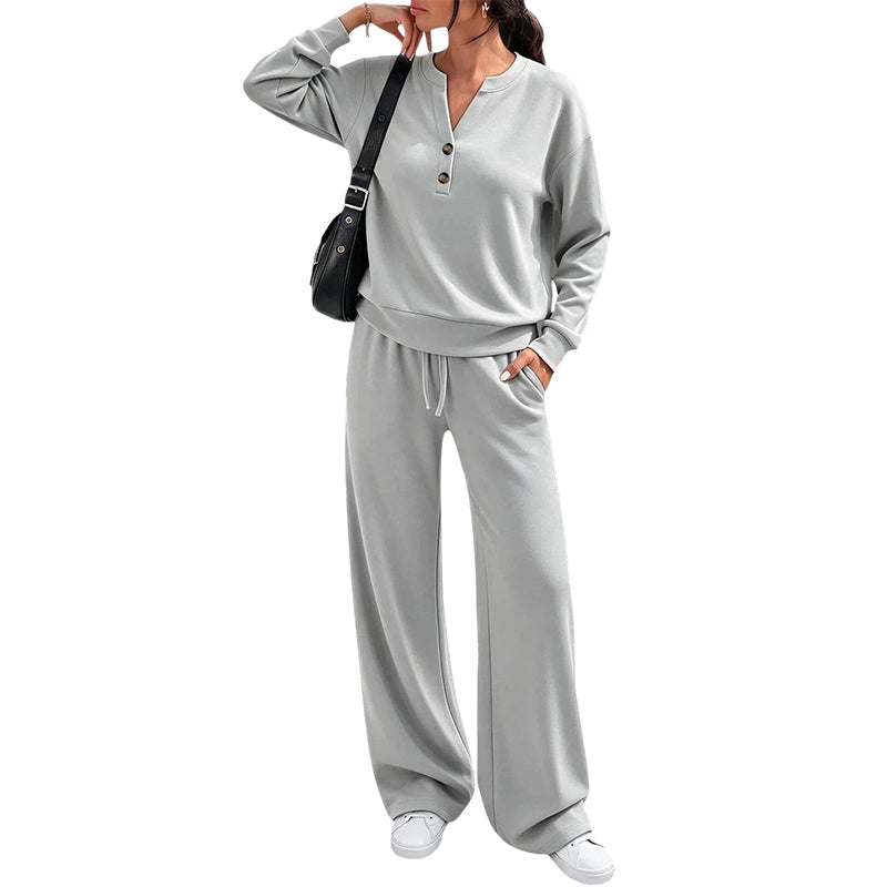 Ensemble top fluide et pantalon large pour femme