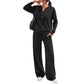 Ensemble top fluide et pantalon large pour femme