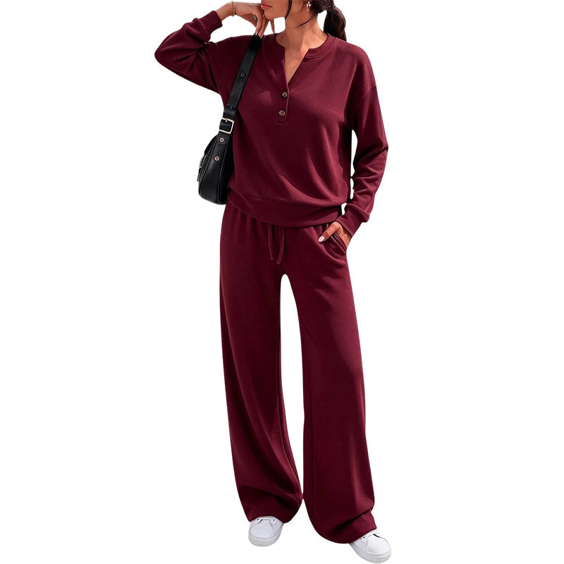 Ensemble top fluide et pantalon large pour femme