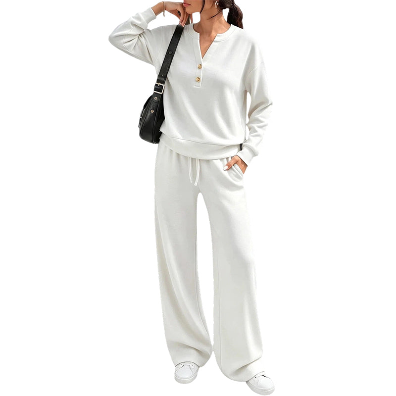 Ensemble top fluide et pantalon large pour femme