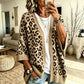 Cardigan en maille à imprimé léopard chic pour femme