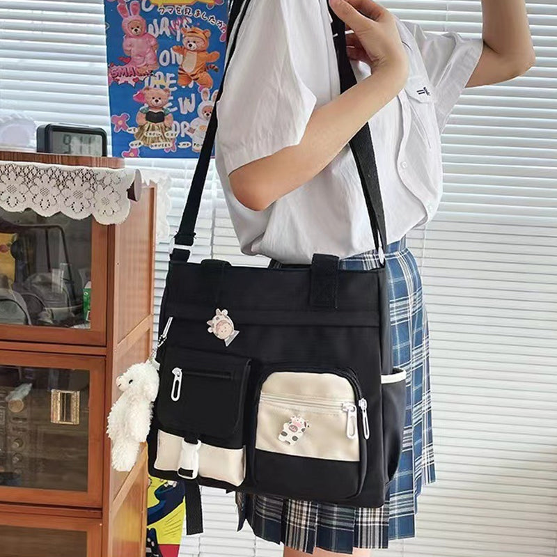 📢📢50% DE RÉDUCTION !! ⏰Joli sac à bandoulière pour adolescentes avec 2 écussons