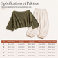 Ensemble pour femme : haut en maille à épaules dénudées et pantalon décontracté