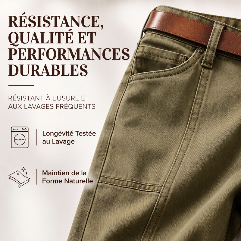 ✨ Un style de tous les jours qui met en valeur la silhouette | Pantalon utilitaire à coupe droite pour femme, avec coutures renforcées