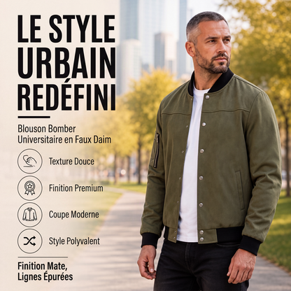 Blouson aviateur homme en faux daim