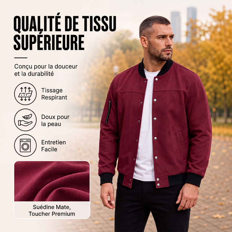Blouson aviateur homme en faux daim