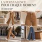 Jeans décontractés taille haute jambe large pour femme