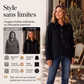 🌙 OFFRE LIMITÉE -50% ! 💕 Veste boutonnée diagonale irrégulière pour femme