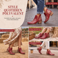 Bottines Martin à talon bloc et coupe V rétro pour femmes, grande taille, unies ou à imprimé floral, pour l'automne et l'hiver