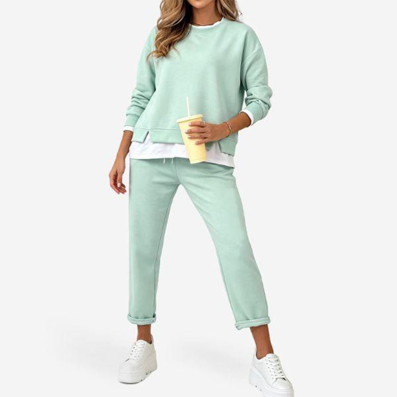 Ensemble sweat et pantalon fausse deux pièces pour femme