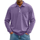 Chemise décontractée à manches longues avec poche pour homme