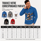 Haut à col pour homme à motif d'élan à manches longues
