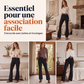 Legging évasé doublé de peluche pour femme