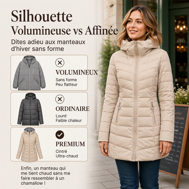 Manteau à capuche isolé pour femme, hiver