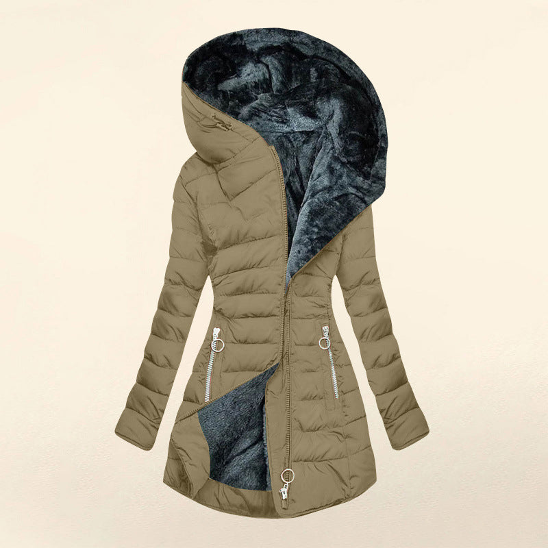 Manteau à capuche isolé pour femme, hiver