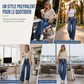 Jeans en denim décontractés coupe large jambe pour femmes