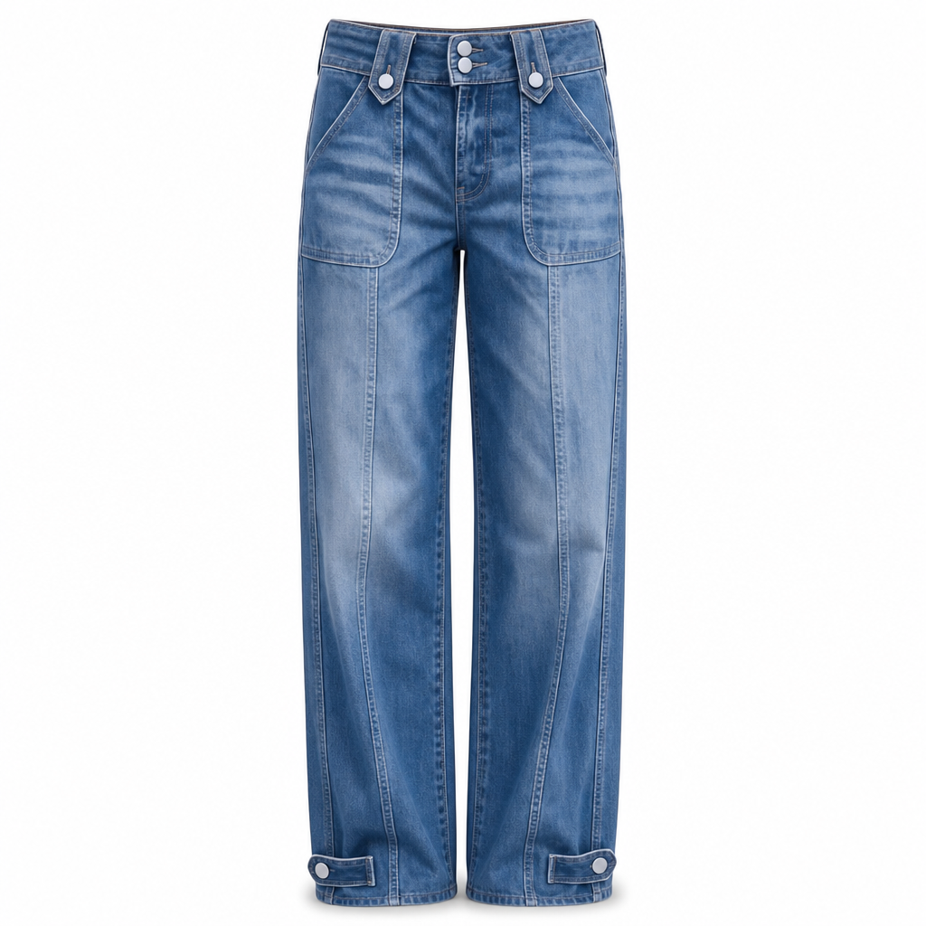 Jean en denim large rétro pour femme