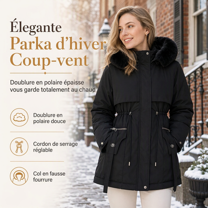 🌸 OFFRE LIMITÉE –50% ! ✨ Parka matelassée femme en fausse fourrure pour l'hiver