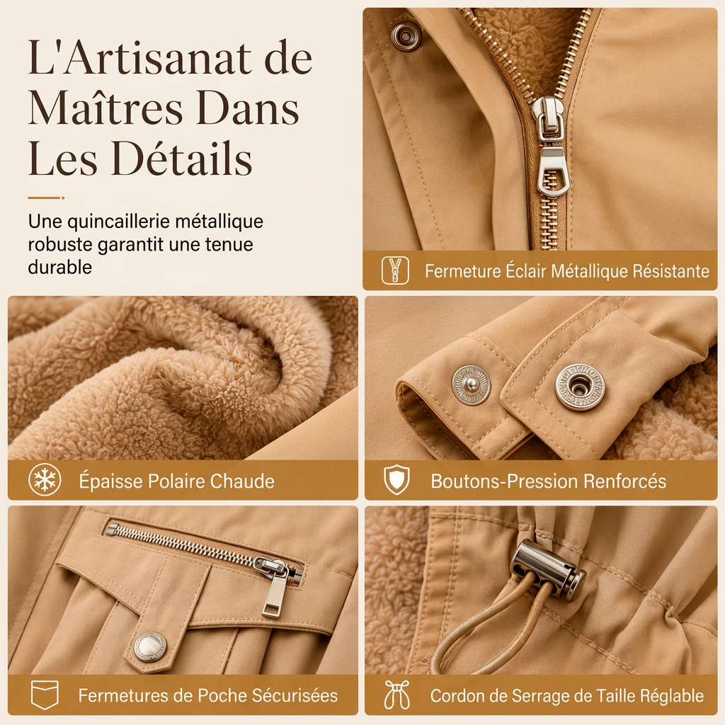 🌸 OFFRE LIMITÉE –50% ! ✨ Parka matelassée femme en fausse fourrure pour l'hiver