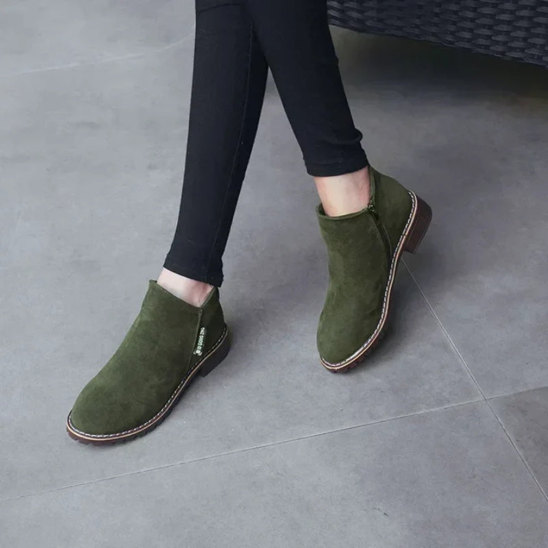 🌸Vente Flash -50%💖Bottines à talon bas avec fermeture éclair latérale pour femmes