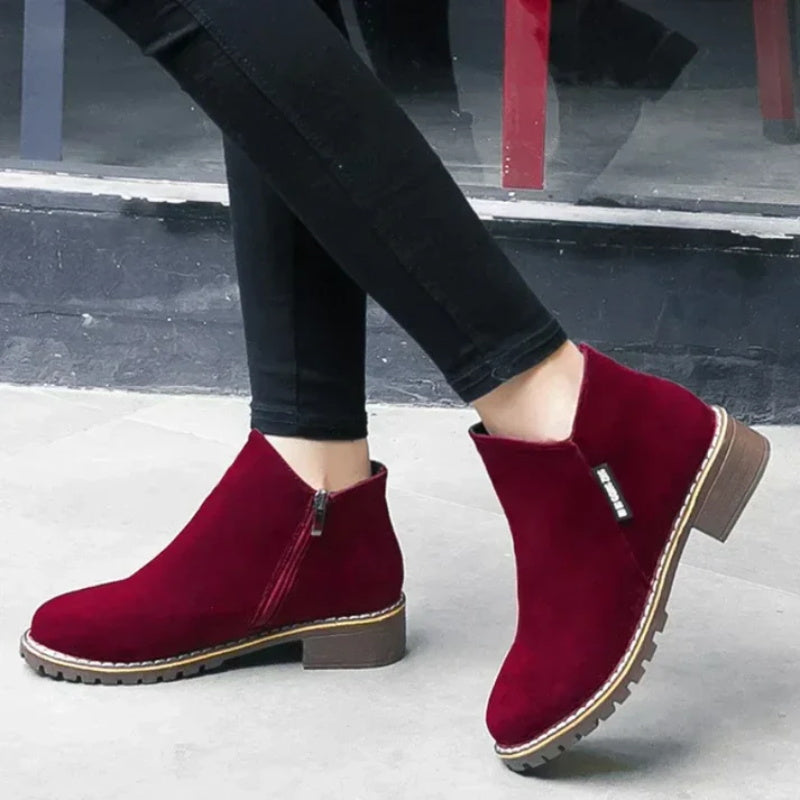 🌸Vente Flash -50%💖Bottines à talon bas avec fermeture éclair latérale pour femmes