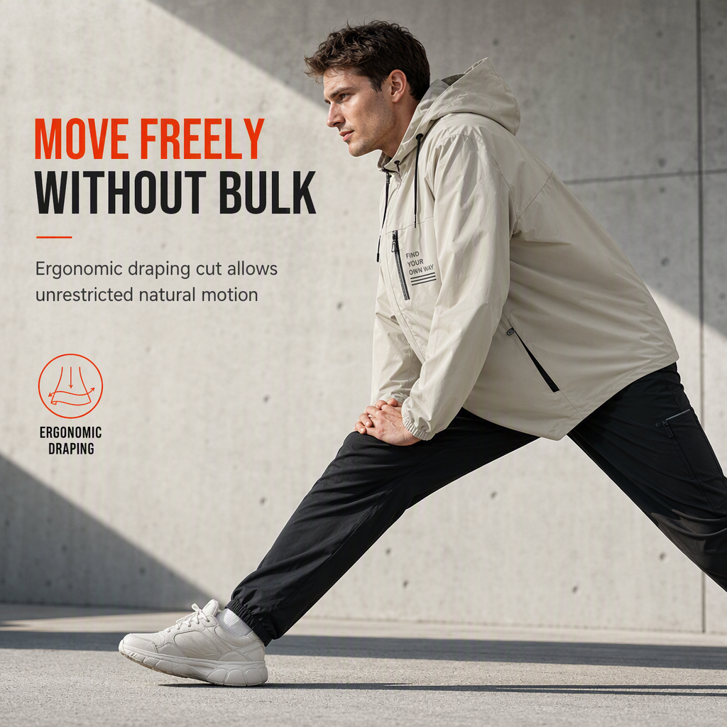 🌧️ Protection contre les intempéries, polyvalente pour le quotidien | Veste coupe-vent à capuche amovible pour homme