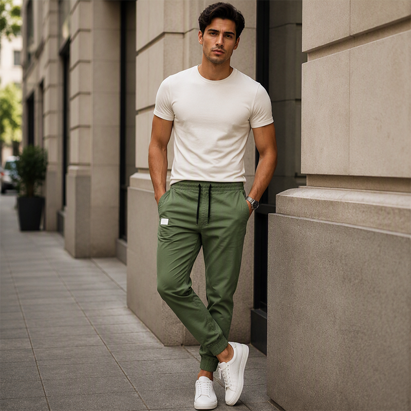 Promotion exceptionnelle : 50 % de réduction  🔥  Pantalon slim décontracté à cordon pour homme