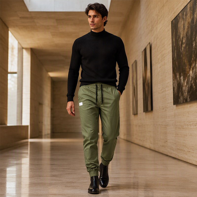 Promotion exceptionnelle : 50 % de réduction  🔥  Pantalon slim décontracté à cordon pour homme