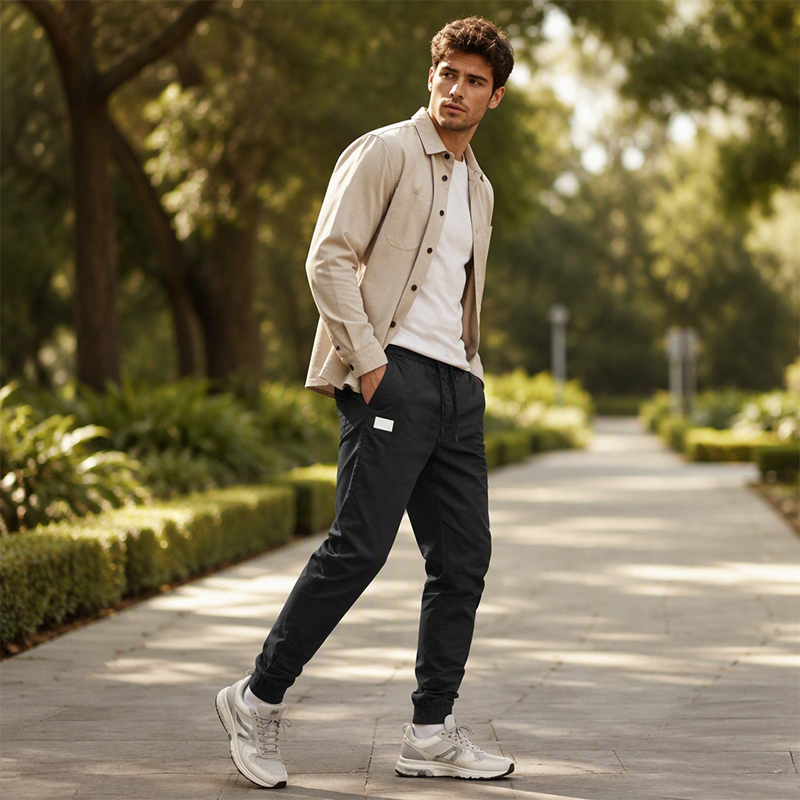 Promotion exceptionnelle : 50 % de réduction  🔥  Pantalon slim décontracté à cordon pour homme