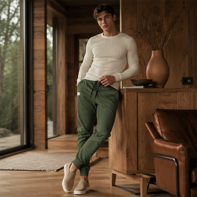 Promotion exceptionnelle : 50 % de réduction  🔥  Pantalon slim décontracté à cordon pour homme