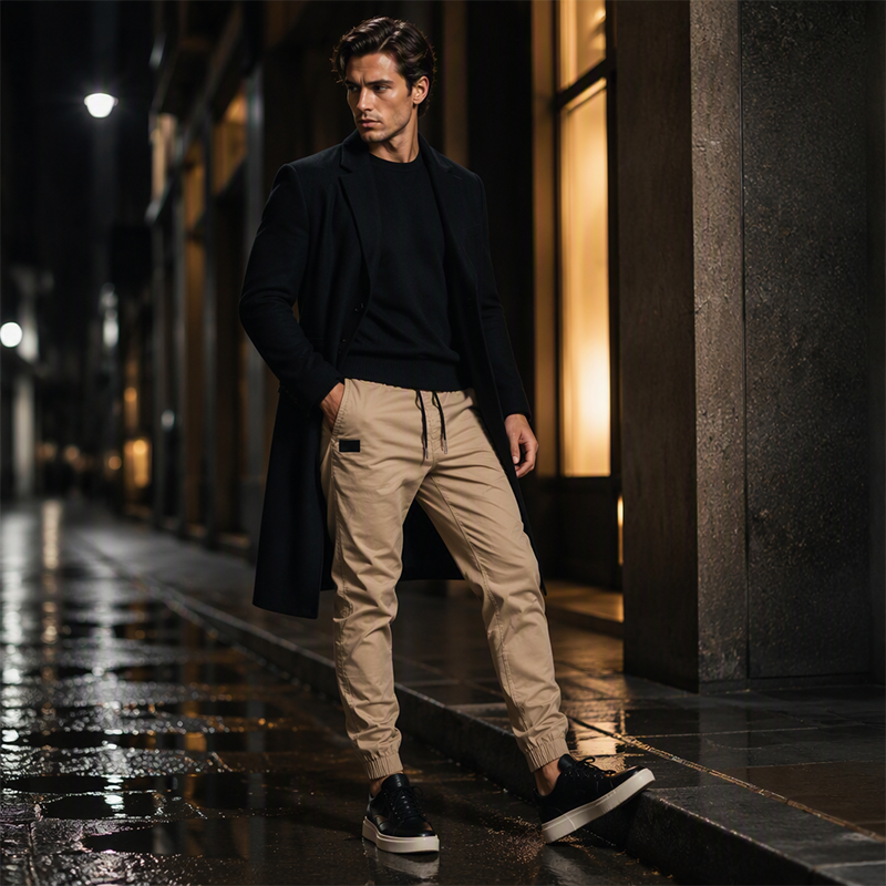 Promotion exceptionnelle : 50 % de réduction  🔥  Pantalon slim décontracté à cordon pour homme