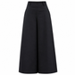 Pantalon décontracté pour femme, taille haute, coupe ajustée et jambes larges, au tombé fluide