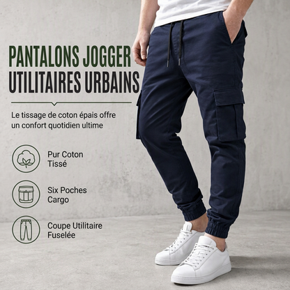 Pantalon cargo décontracté pour homme avec multiples poches et cordon de serrage