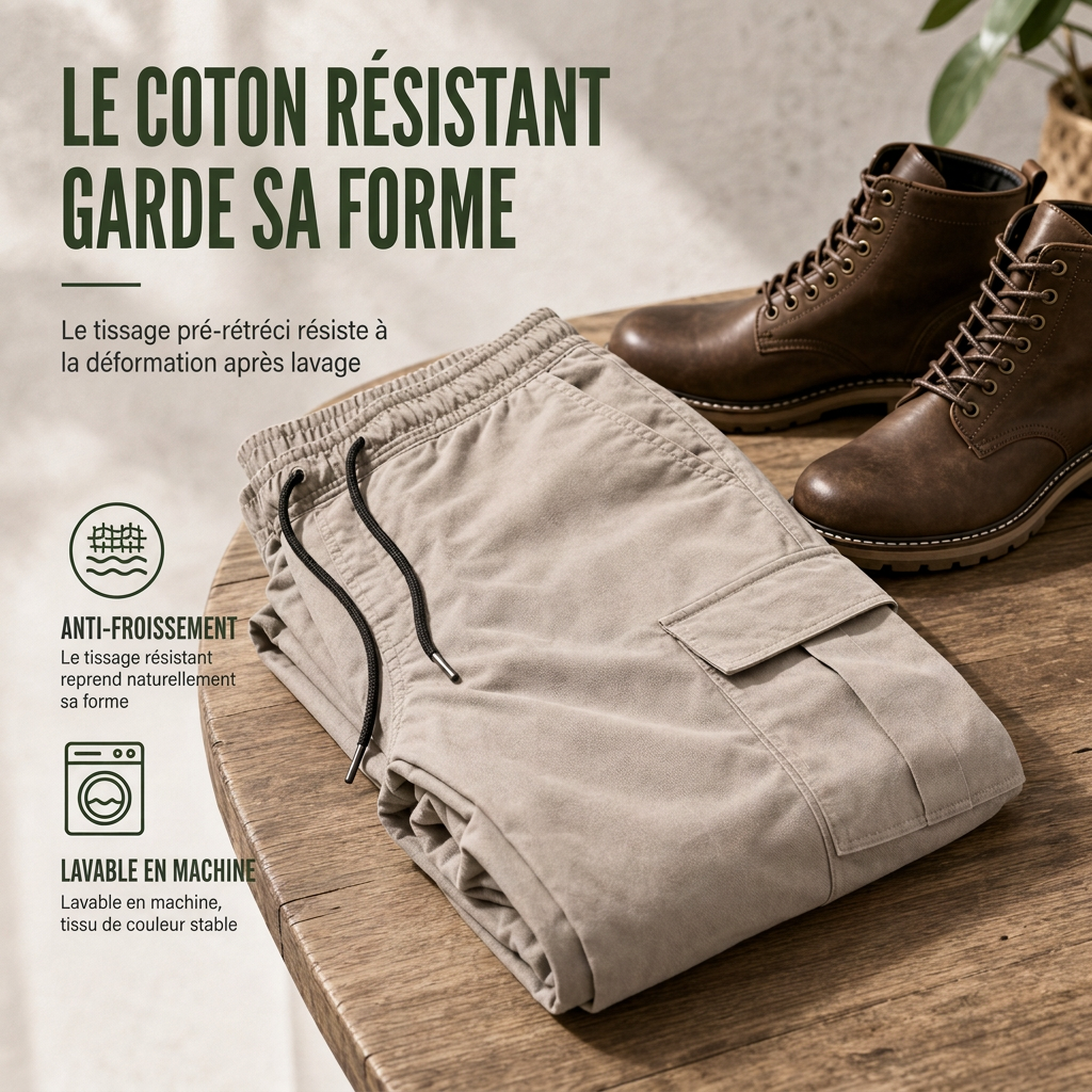 Pantalon cargo décontracté pour homme avec multiples poches et cordon de serrage