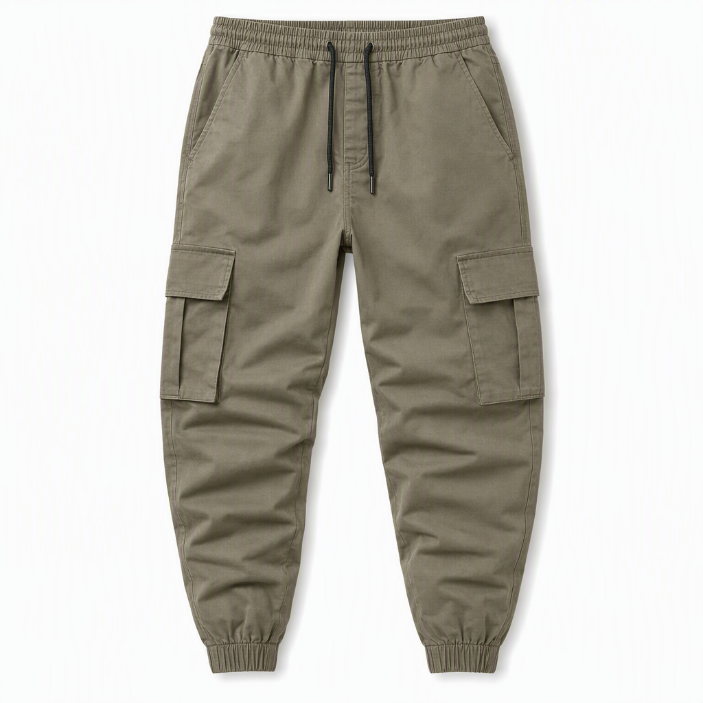 Pantalon cargo décontracté pour homme avec multiples poches et cordon de serrage