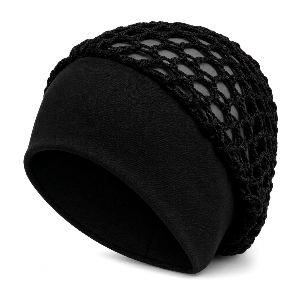 Bonnet à filet pour cheveux en maille élastique et respirant avec bande large, couvre-cheveux ajouré
