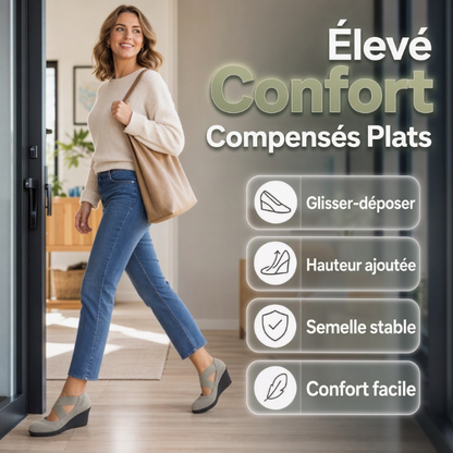 Chaussures plates compensées à enfiler confortables pour femmes