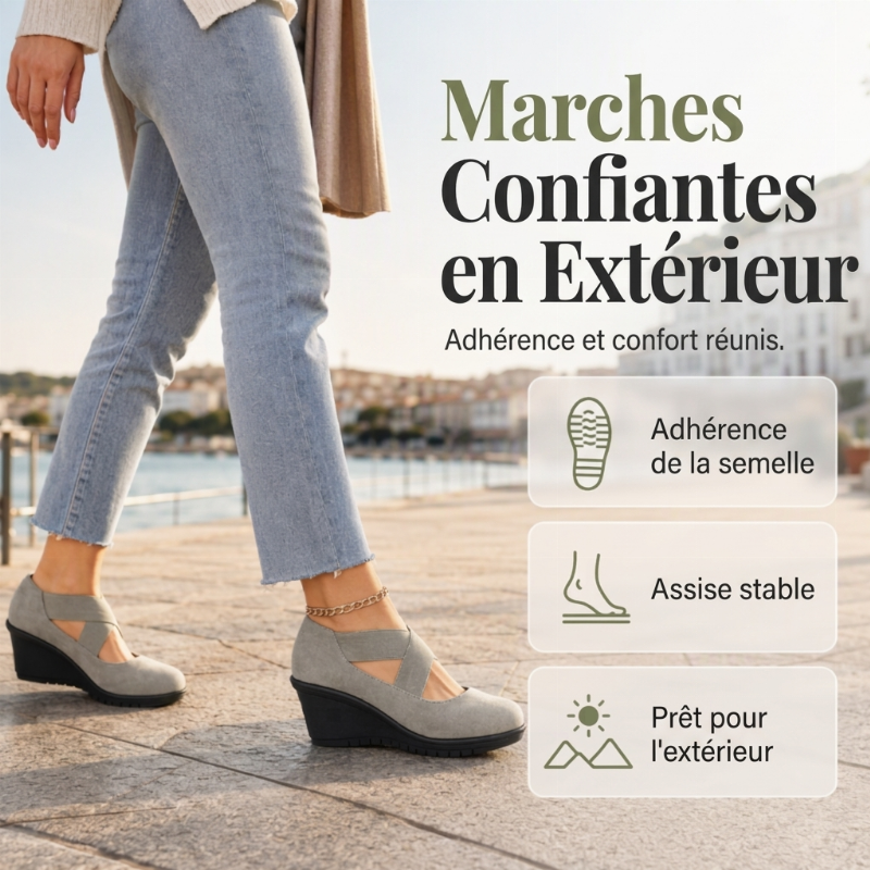Chaussures plates compensées à enfiler confortables pour femmes
