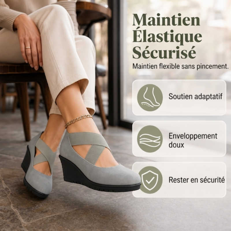 Chaussures plates compensées à enfiler confortables pour femmes
