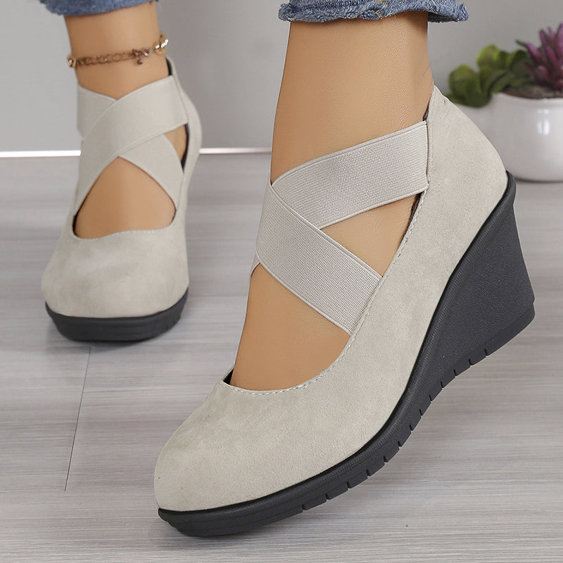 Chaussures plates compensées à enfiler confortables pour femmes